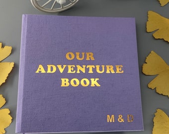 Linen Slip in Photo Album, Our Adventure Book, My Adveneture Book, Personalized Scrapbook Album with Sleeves for 4x6 photos