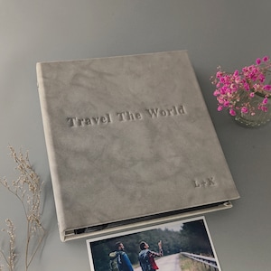 Personalized Travel Photo Album, Ring Binder Slip in Photo Book, Our Adventure Book, for 100/200 4x6 Photos