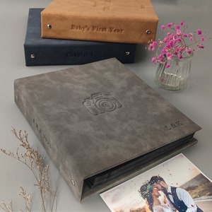 Álbum de fotos doméstico com mangas, álbum personalizado para fotos 100/200 4x6, álbum de fotos com argolas, álbum de família