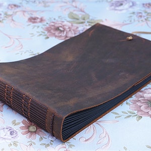 Leather album personalized leather album custom leather album wedding leather album leather photo album