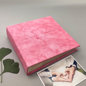 Slip In Photo Album for 100/200/300 4x6 Photos, Wedding Photo Album with Sleeves, Personalized Pockets Hardcover Album for couple