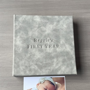 Baby Photo Album & Baby Memory Book, Personalized Album for 4x6 Photos, Baby Shower Gift for New Mom, Milestone Scrapbook for Expecting Mom