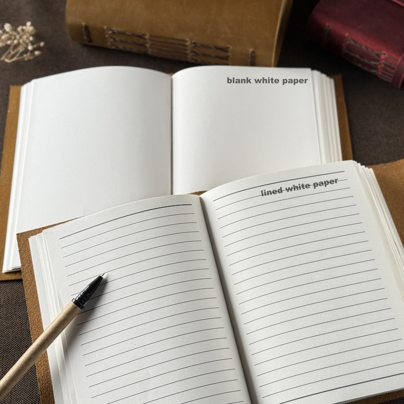 One Line A Day Journal - Leather Cover Diary - Personalized Memory Book, Handmade notebook image 15
