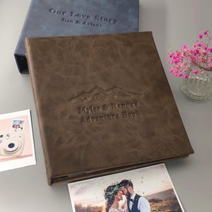 Personalised Photo Album Our Adventure Book, Engraved Album with sleeves, Ring Binder Album for 4x6 Photos, Travel Album, Wedding Album