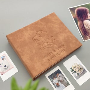 Livre d’or de mariage personnalisé, Album photo de mariage, Album scrapbook fait à la main, Livre en cuir PU comme livre d’or ou album