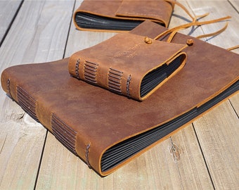 Personalized Leather Photo Album, Wedding Scrapbook Guest Book