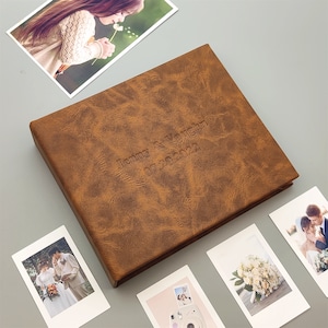 Personalized Photo Album, PU Leather Scrapbook Album, Custom Wedding Book as photo album or guest book