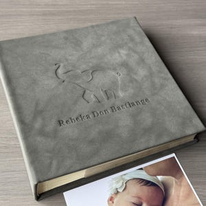Baby Photo Album & Baby Memory Book, Personalized Album with sleeves for 4x6 Photos, Baby Shower Gift for New Mom, Milestone Scrapbook