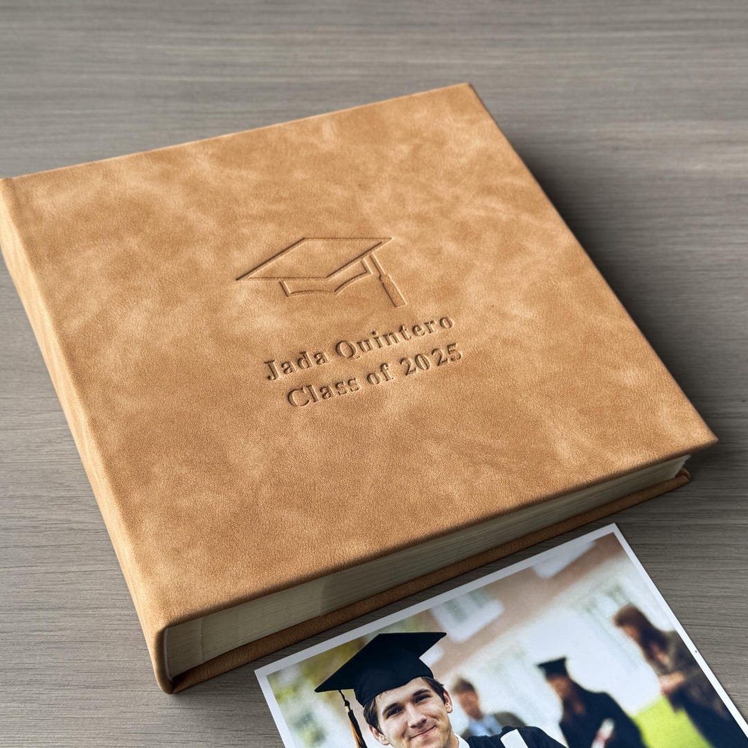 Grad Album Graduation Party Photo Guest Book High School Grad College Gold and Red ...