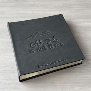 Personalized Photo Album for 4x6 Photos, Picture Album with plastic sleeves，Adventure is out there, Our adventure book, Customize Gifts