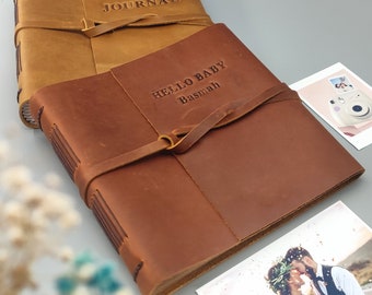 Pregnancy Journal and Memory Book for Expecting Mom, Mothers Day Gift, Leather Keepsake Journal and Baby Photo Album for New Mom