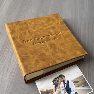 Personalized Engagement Photo Album with sleeves, Custom pockets album for 100/200/300 4x6 photos