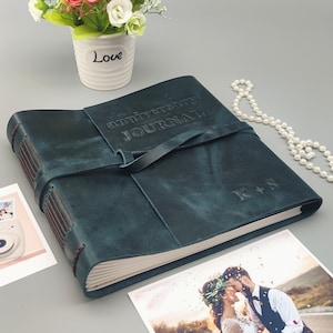 Anniversary Journal and Wedding Gift, Engagement Gift for Bride or Newlywed,  1st Anniversary Gift for Couples, Personalized Photo Album