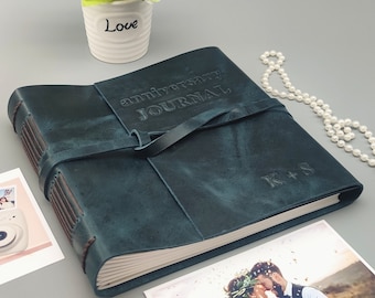 Anniversary Journal and Wedding Gift, Engagement Gift for Bride or Newlywed,  1st Anniversary Gift for Couples, Personalized Photo Album