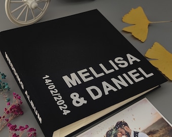 Álbum de fotos preto, álbum de recortes personalizado com mangas, para 100/200/300 fotos, mais cores