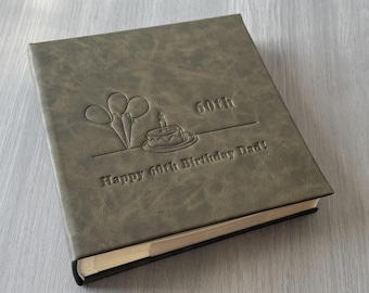 Personalized Birthday Photo Album with Sleeves, Custom Slip in Album for  4x6 Photos, Birthday Gift for Mum, Dad, Wife, Husband, Grandma