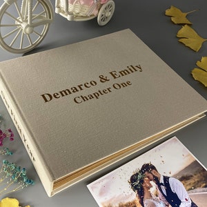 Personalized Anniversary Gift for Couple Custom gift for him her, Linen Wedding Scrapbook Photo Album, Our First Year Gifts, 3 year gift