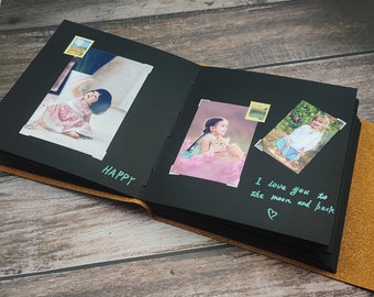 Album Di Ritagli Fai Da Te In Pelle PU Fatto A Mano - Libro Dei Ricordi Per Matrimonio, 30 Pagine, 20,5x27,5 Cm, Con Adesivi Angolari (motivo Alce) - 3