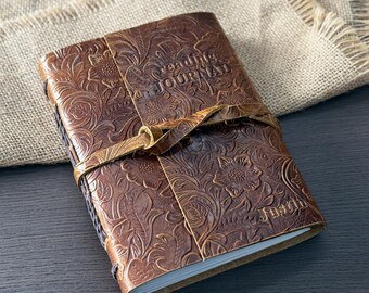 Vintage Leather Reading Journal | Customizable Book Tracker | Personalized Gift for Readers, Writers & Book Club Members