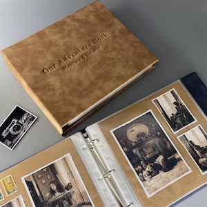 Álbum de recortes personalizado con fundas de plástico transparente, álbum de fotos con carpeta de anillas, libro único de aventuras