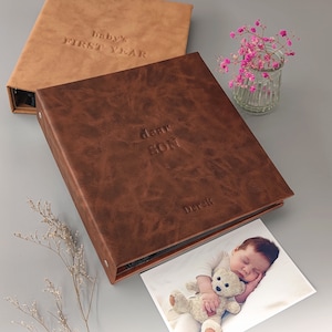 Baby Photo Album, Personalized Album with Sleeves, Slip in Album for 100/200 4x6 Photos, Baby Gifts, New Mom Gift