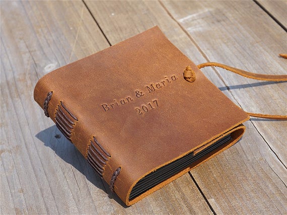 Libro Degli Ospiti Matrimonio In Legno – Album Ricordo Personalizzato Con Pagine Bianche (Formato Piccolo 15x23 Cm) - 3