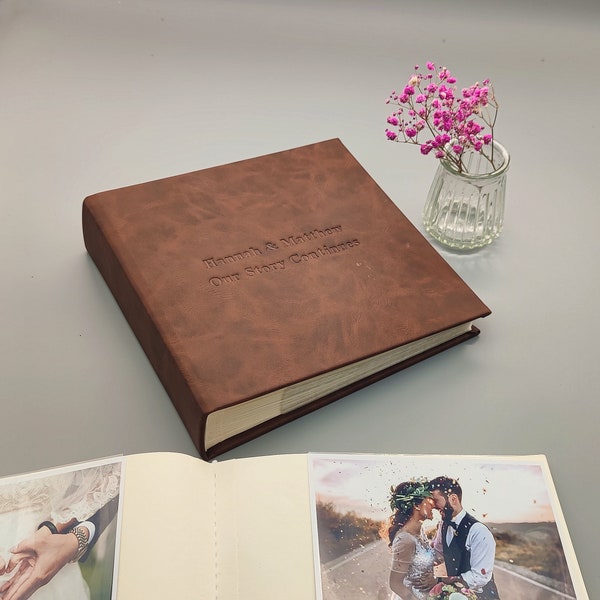 Slip in Photo Album, Personalized Wedding Gift, Anniversary Gift, bridal shower gift, Gift for Bride Honeymoon Gift, Birthday Gift