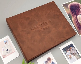 Album di scrapbook in pelle personalizzato, album fotografico fatto a mano