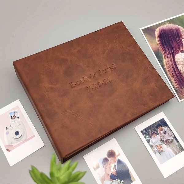 Personalized Leather Scrapbook Album, Handmade Photo Album