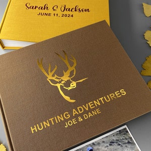Personalisiertes Jagd-Sammelalbum, Angeln-Fotoalbum, leeres Papieralbum, individuelles Geschenk für Sie und Ihn, Geschenk für Männer