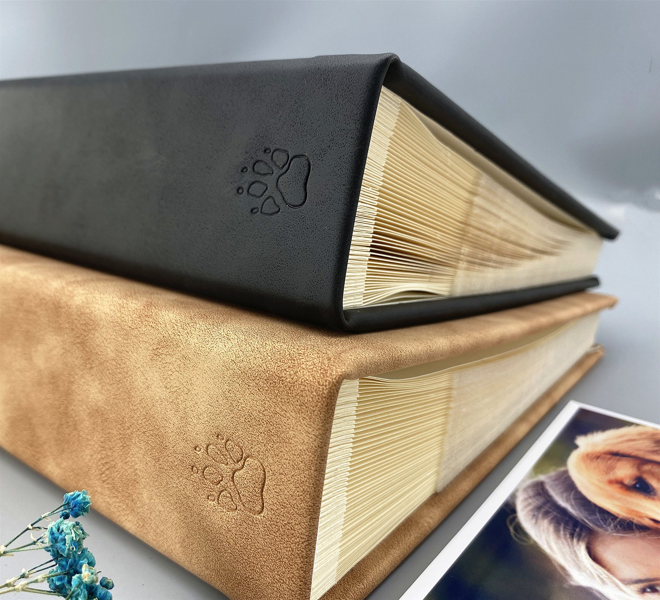 Custom Pet Photo Album, Personalized Dog and Cat Album for 4x6/5x7 Photos, Pockets Photo Journal for Pet Memories