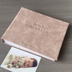 Personlaized Baby Photo Album, Custom Baby Milestone Scrapbook, Baby Shower Gift for New Mom