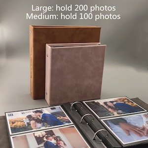 Personalized Wedding Photo Album, Album with Sleeves for 100-200 4x6 / 10x15cm Photos, Anniversary Album image 9