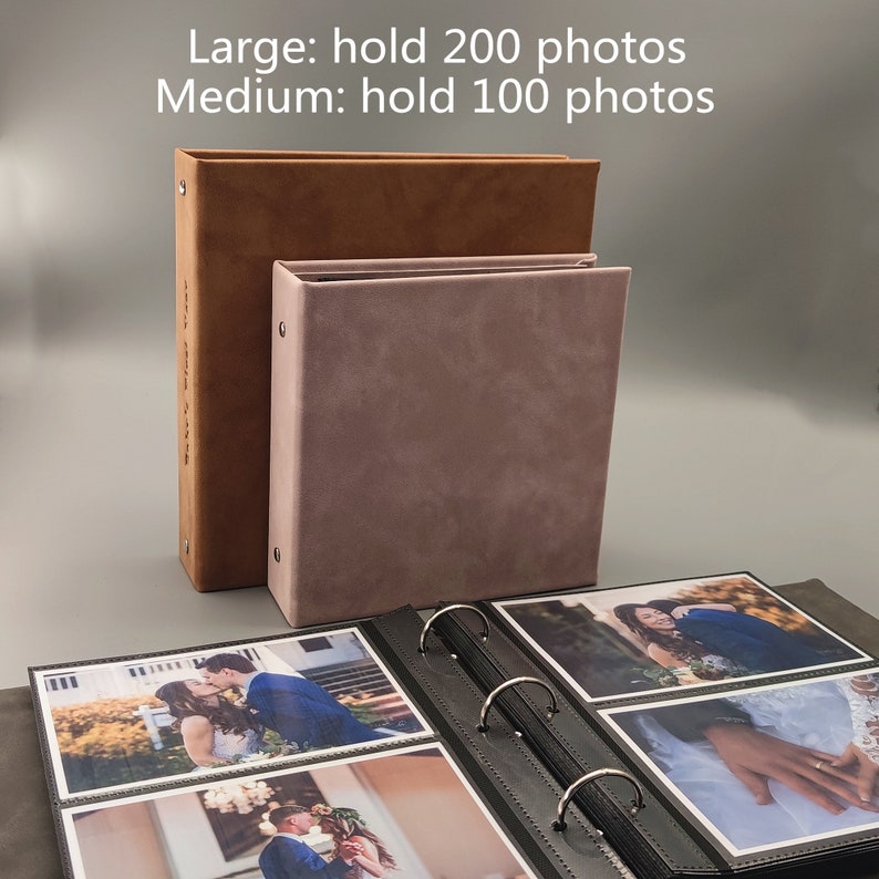 Personalized Wedding Photo Album, Album with Sleeves for 100-200 4x6 / 10x15cm Photos, Anniversary Album image 9