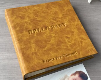 Baby Photo Album with Sleeves for 4x6 Photos, Photo keepsake to Record Milestones, Personalized Gift for New Mom, Baby shower Gifts
