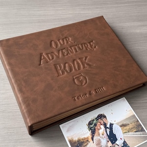 Our Adventure Book Photo Album Scrapbook, Personalized Wedding Photo Guestbook， Anniversary gifts for him and her