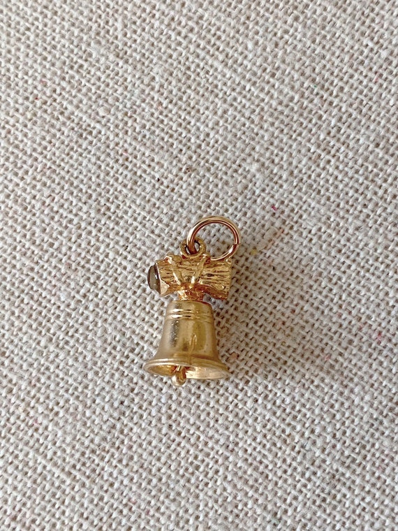 Vintage 14k Yellow Gold Liberty Bell Charm, Vinta… - image 2