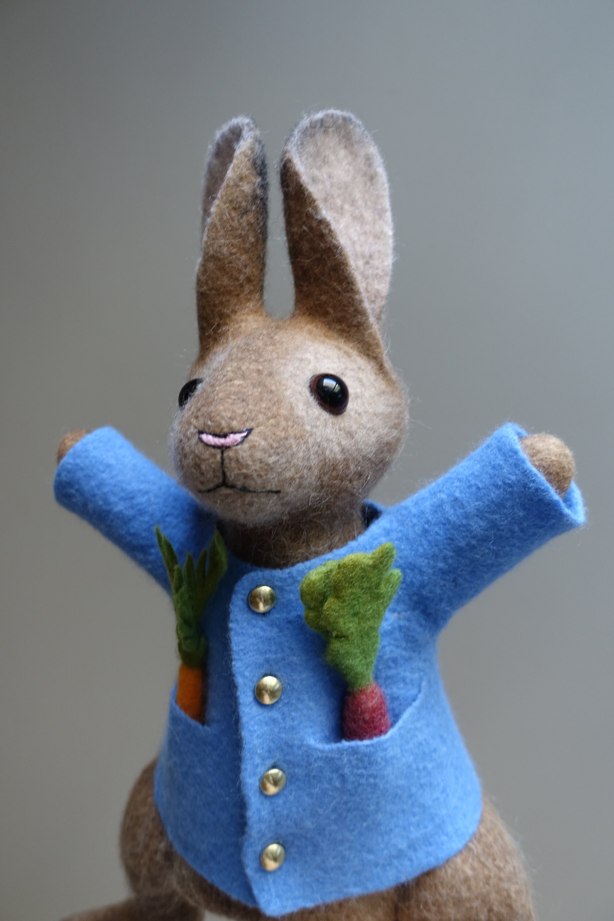 Peter Rabbit hand puppet wet felted bibaboWool toy Felt Etsy