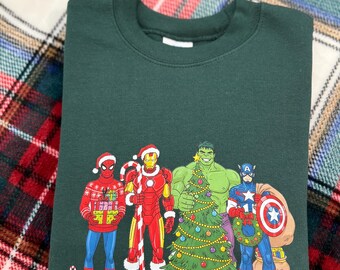 Sudadera navideña de superhéroe / Sudadera navideña / Regalos para niños