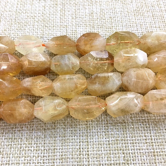 Faceted Citrine Stone Loose Beads 15.5 inch Full Strand 15x20mm Citrine Stone Beads Natural Crystal Beads Gemstone Beads