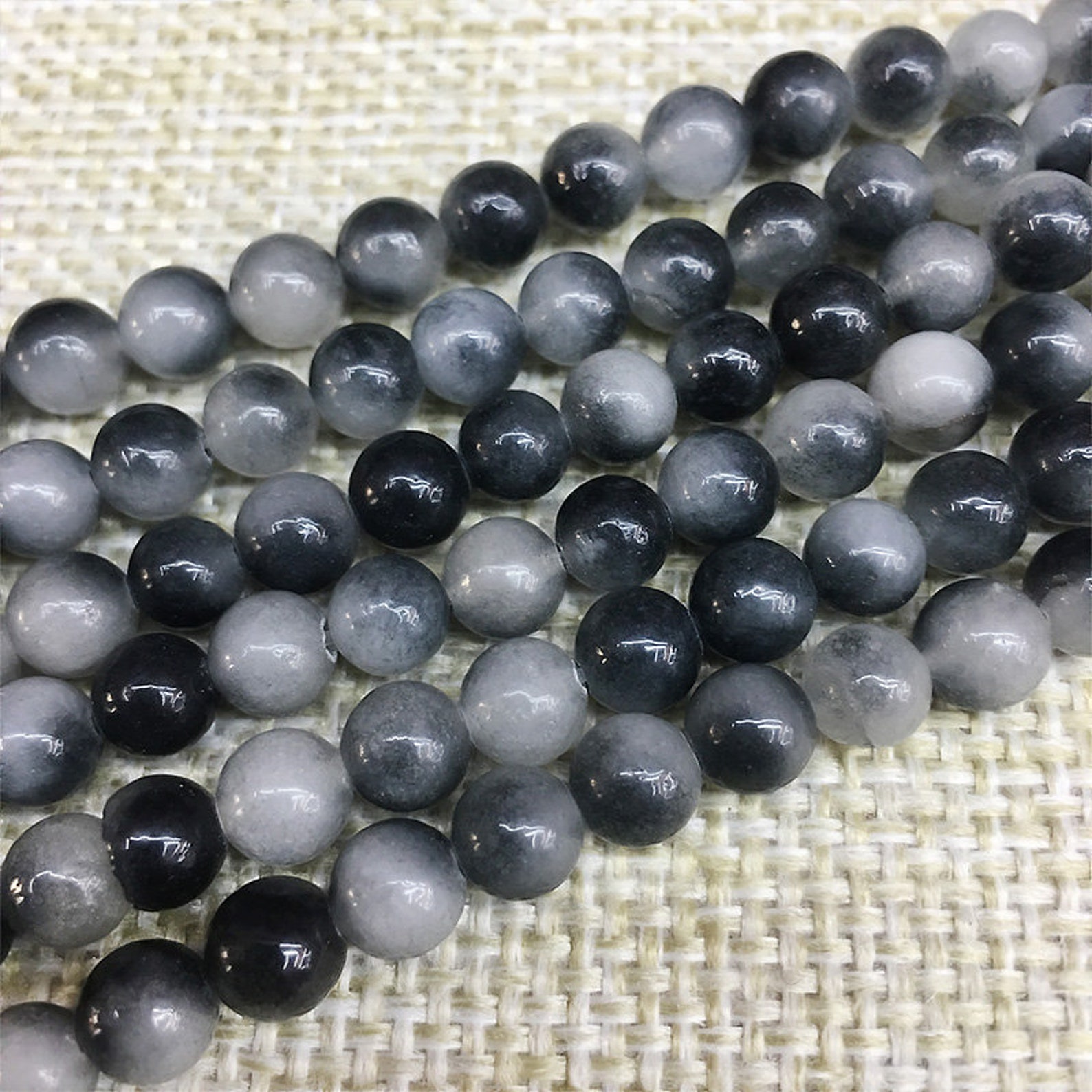 Gray Jade Beads 6mm Jade Beads Gemstone Beads Smooth | Etsy