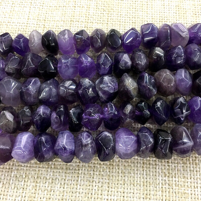 8x14mm Nugget Amethyst Stone Semiprecious Stone Gemstone Amethyst Natural Crystal Stone Loose Stone Supply 15.5 inch Full Strand