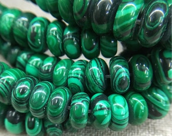 2*4/4*6/5*8mm Natural Malachite Abacus Beads,Green Malachite Rondelle Beads , Gemstone Beads,Spacer beads for Jewelry Making 15.5" Strand