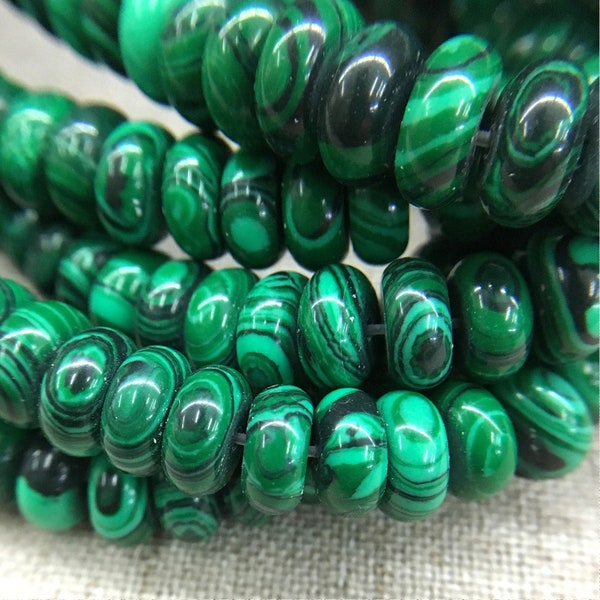 2*4/4*6/5*8mm Natural Malachite Abacus Beads,Green Malachite Rondelle Beads , Gemstone Beads,Spacer beads for Jewelry Making 15.5" Strand