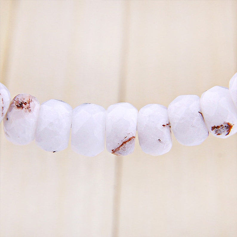 Faceted Jade Beads 15 inch Strand size 2x3mm2x4mm4x6mm5x8mm White Rondelle Jade Beads Gemstone Jade Beads