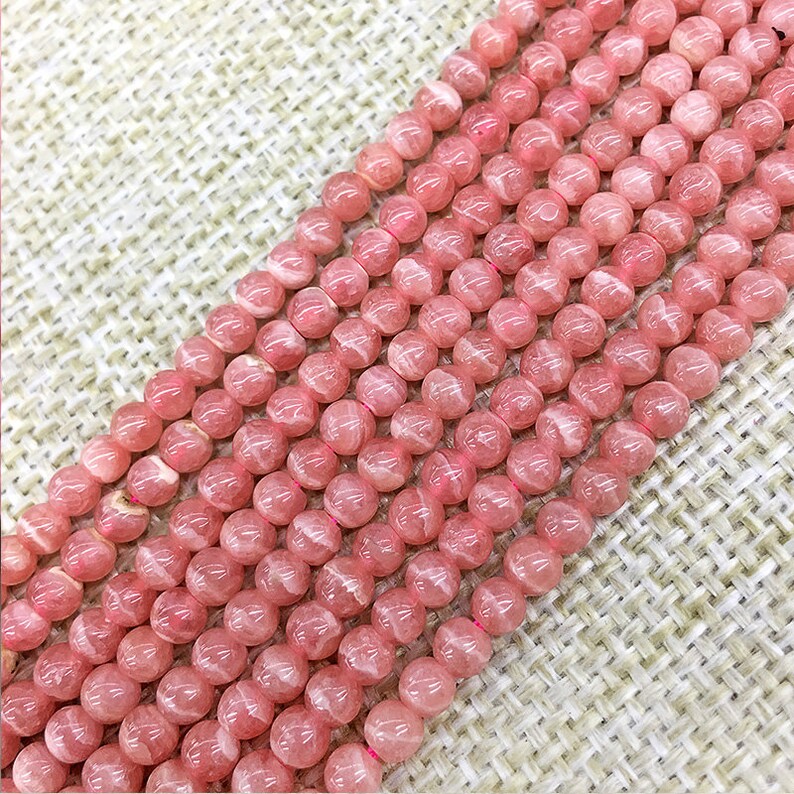 4MM RHODOCHROSITE GEMSTONE GRADE AA RED ROUND LOOSE BEADS 15.5/"