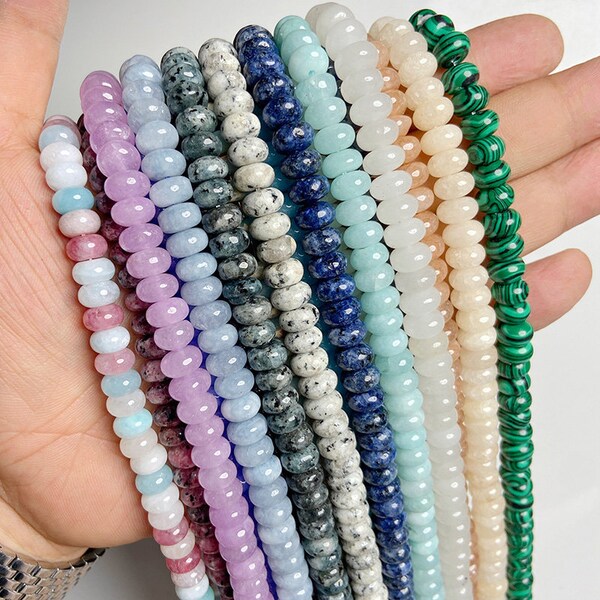 5 * 8MM natuurlijke chalcedoon rondelle kralen abacus vorm stenen kralen jade spacer kralen voor sieraden het maken van handgemaakte DIY armband accessoires