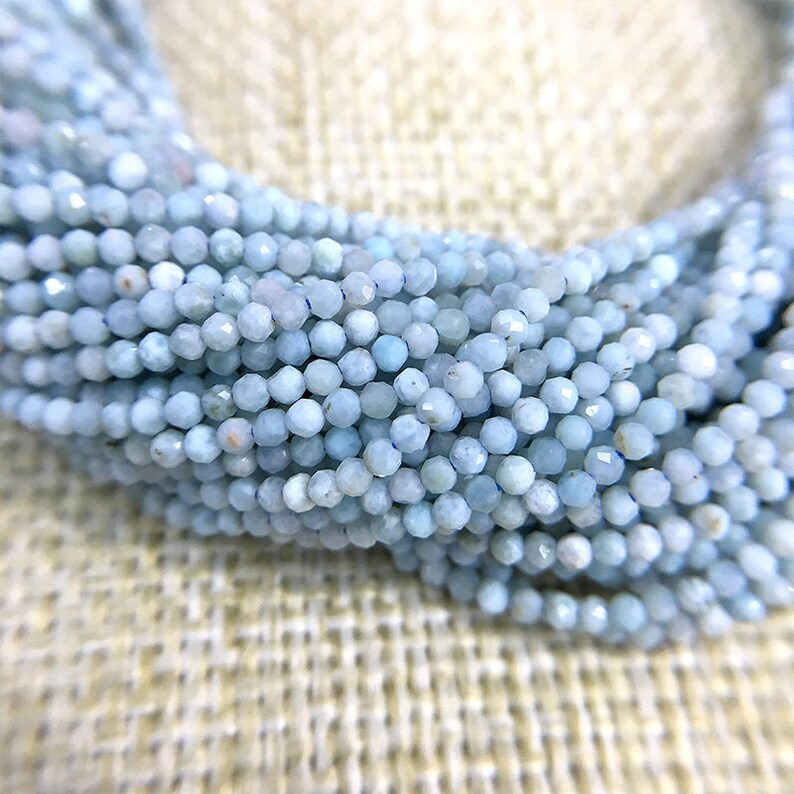 Natural Larimar Beads 2mm Faceted Larimar Beads Round Etsy