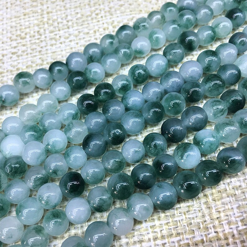 Sea Cream Jade Beads Blue Jade Beads Gemstone Beads Etsy