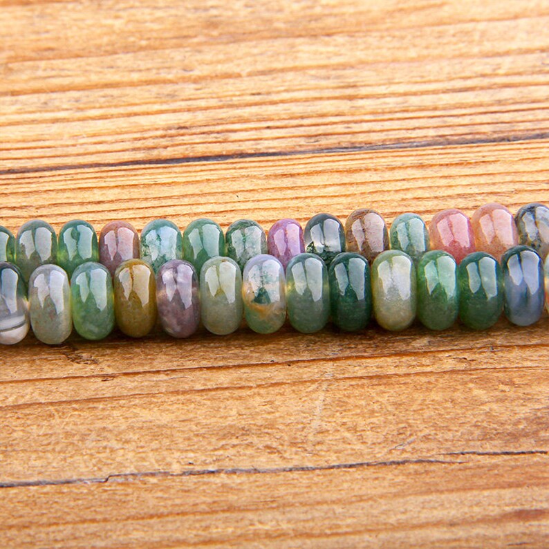 Natural Black Agate Onyx Abacus 5x8mm Gems Rondelle Loose Beads 15'' Strand